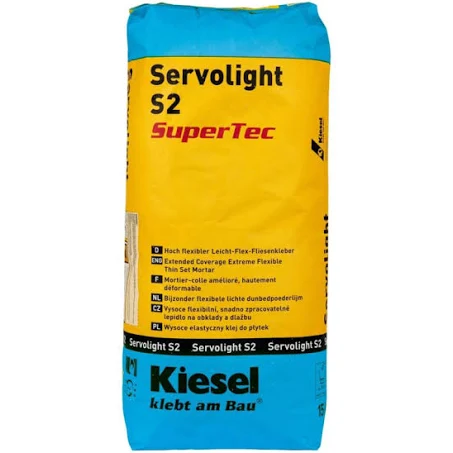 Fliesenkleber für Wandfliesen und Bodenfliesen von Kiesel Servolight S2 SuperTec-BEN10024