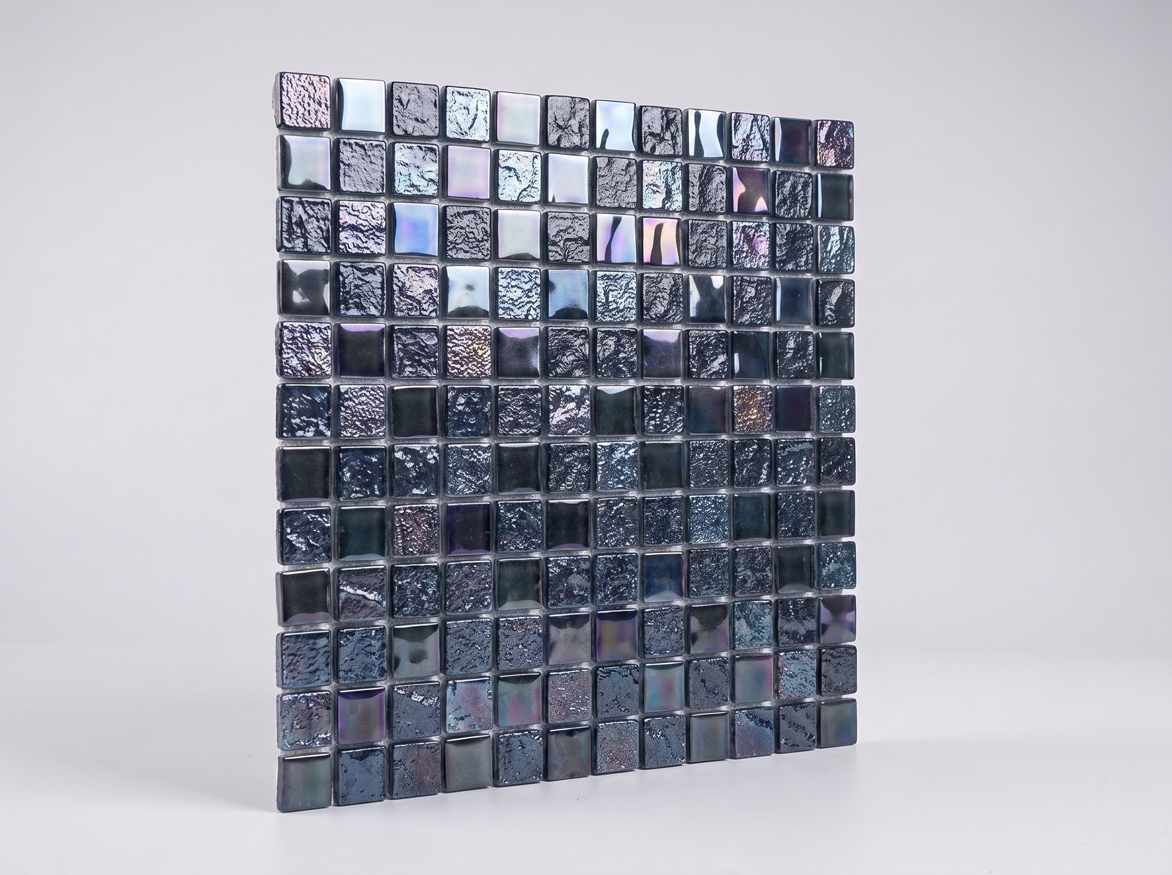 Glasmosaik 23×23 mm Dunkelblau Schimmer