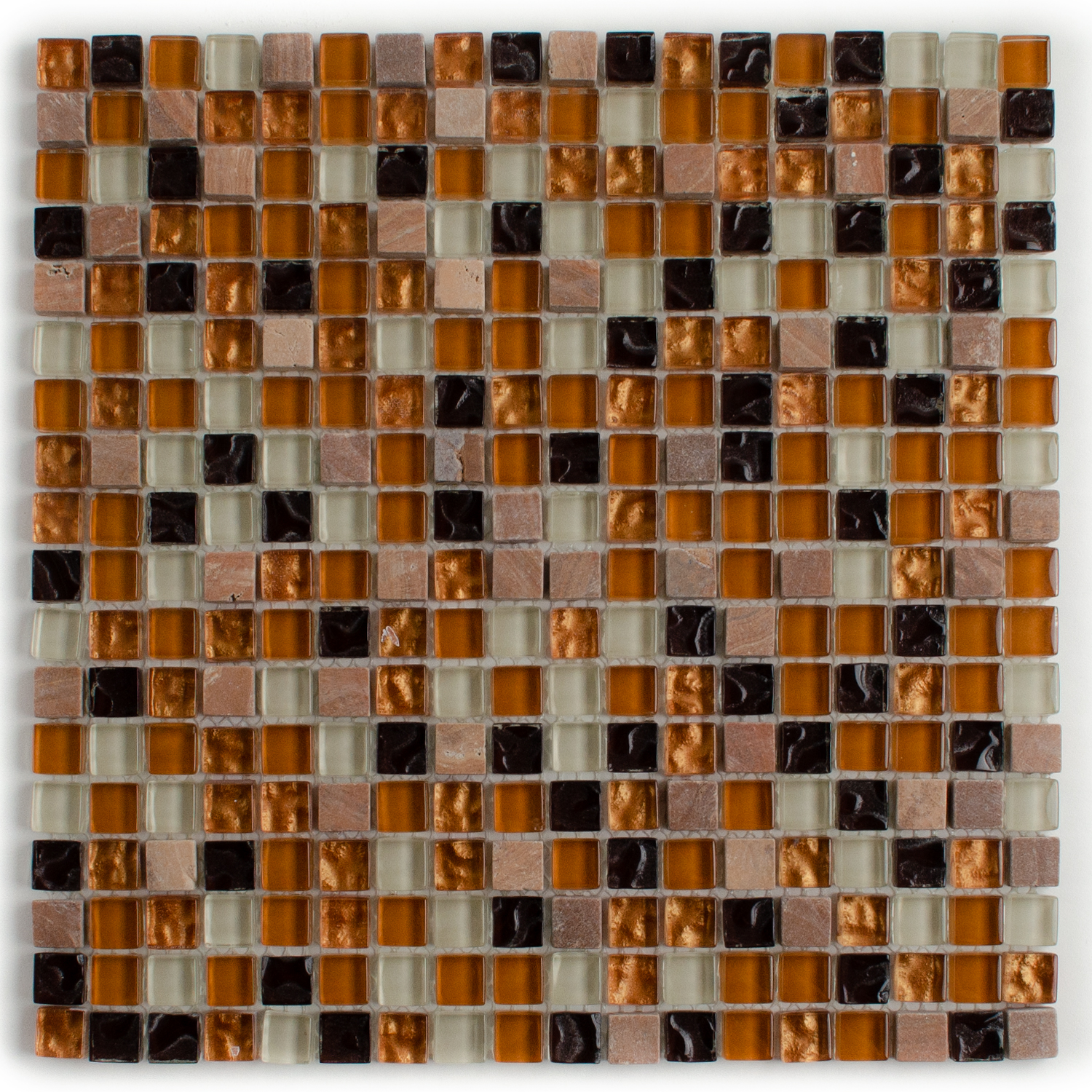 Glas Naturstein Mosaik Noa Gold Braun-BEN10393