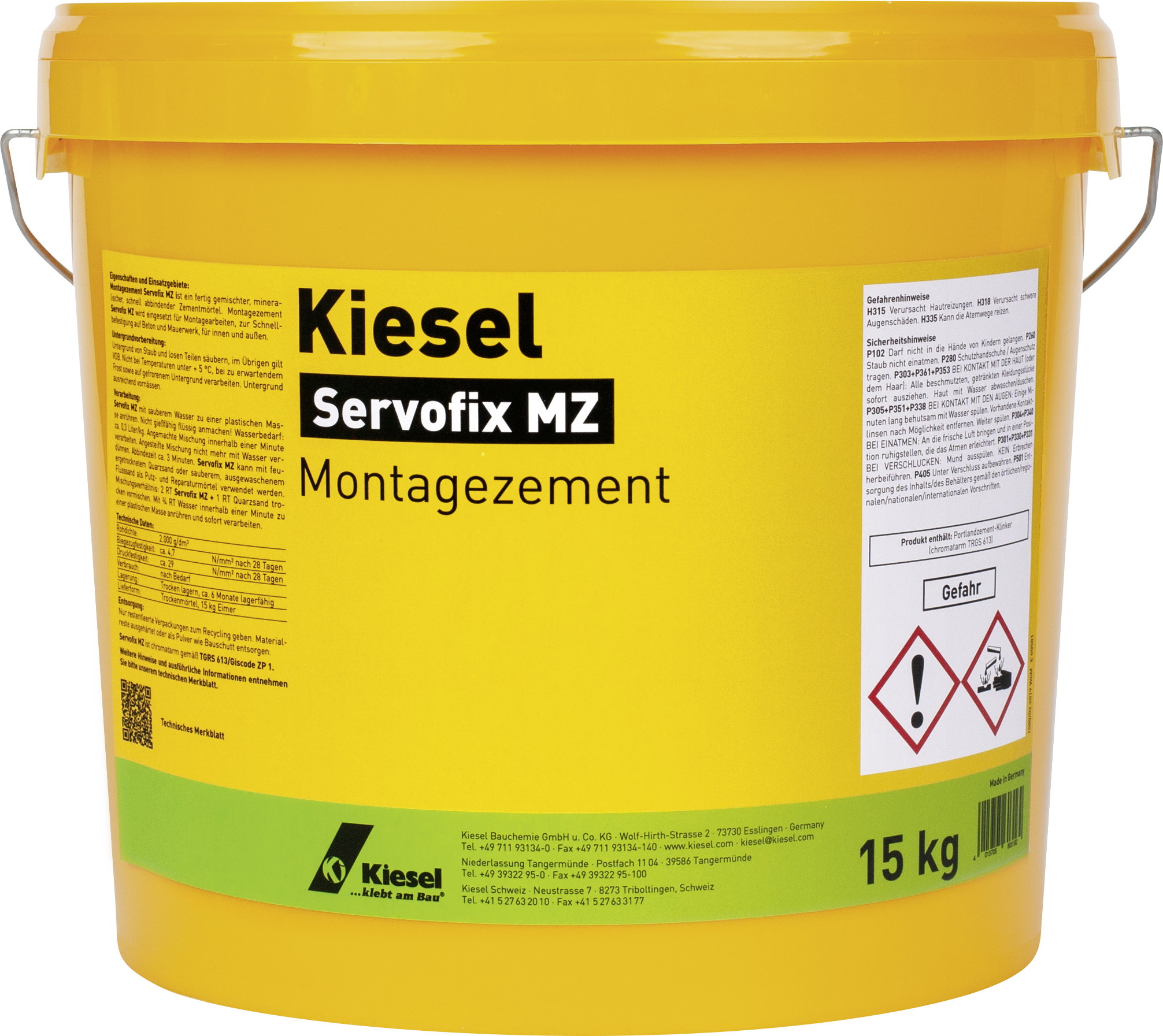 Cemento de montaje Kiesel Servofix MZ, 15 kg