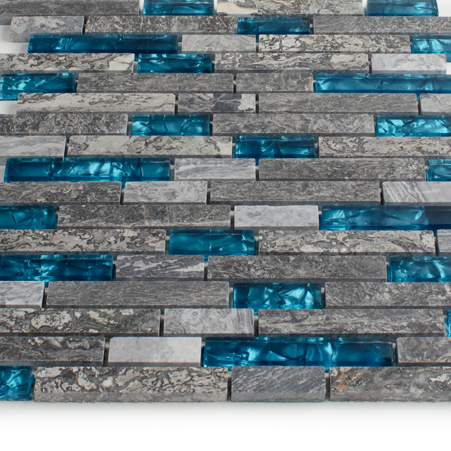 Mosaico de vidrio Azul Mosaico de piedra natural Abigal Ladrillo