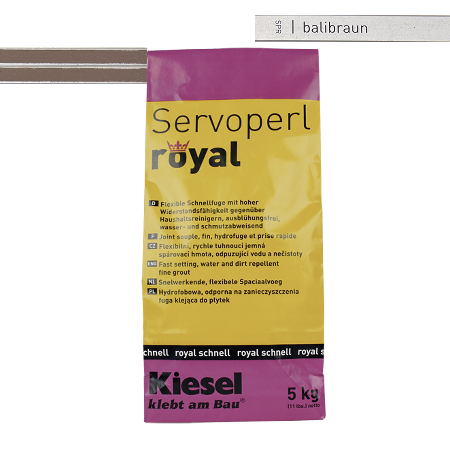 Lechada para juntas de baldosas para pavimentos, revestimientos y mosaicos Servoperl royal 5KG