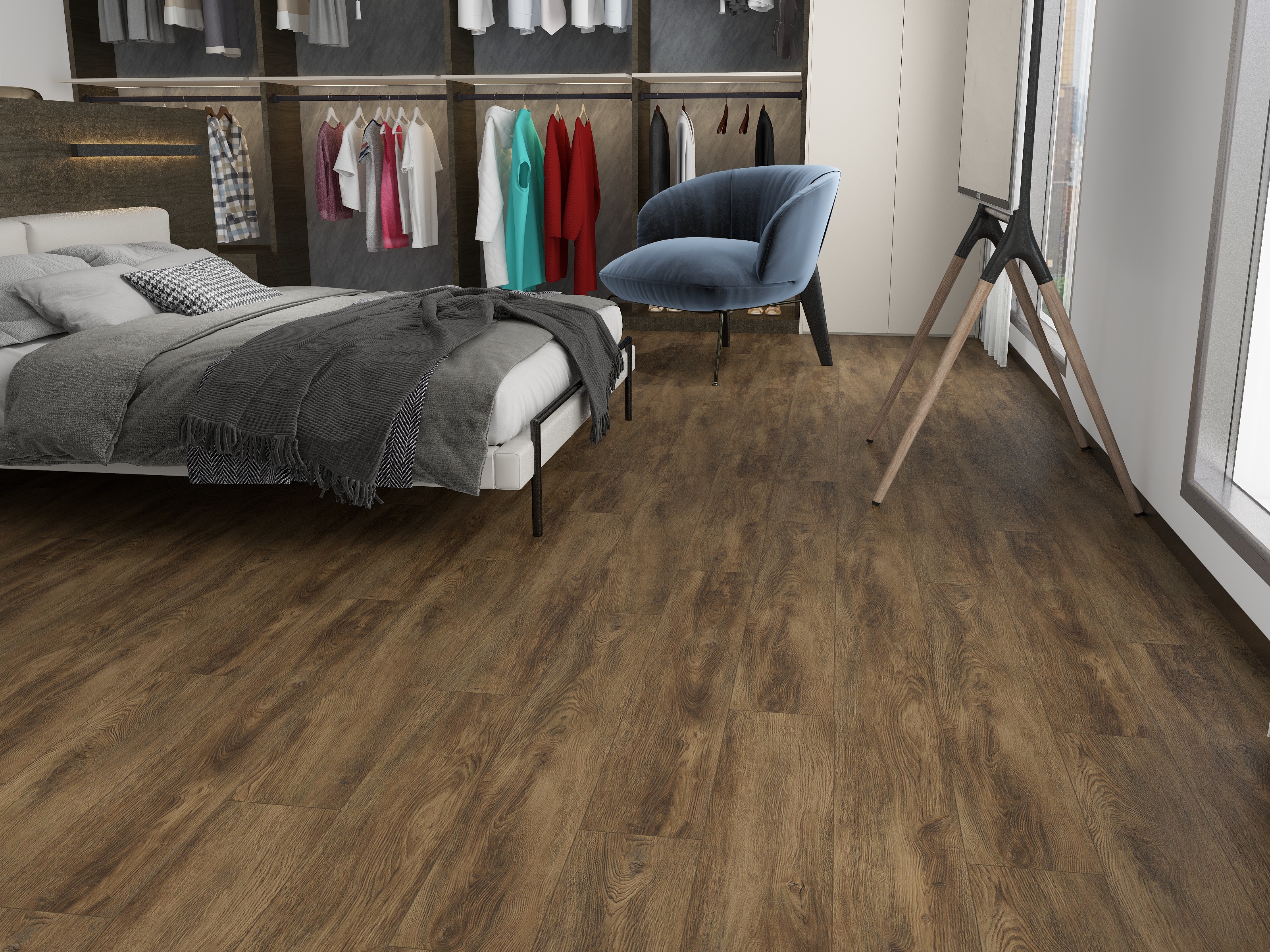 Suelos laminados con aspecto de madera melamina resina sistema clic Falun