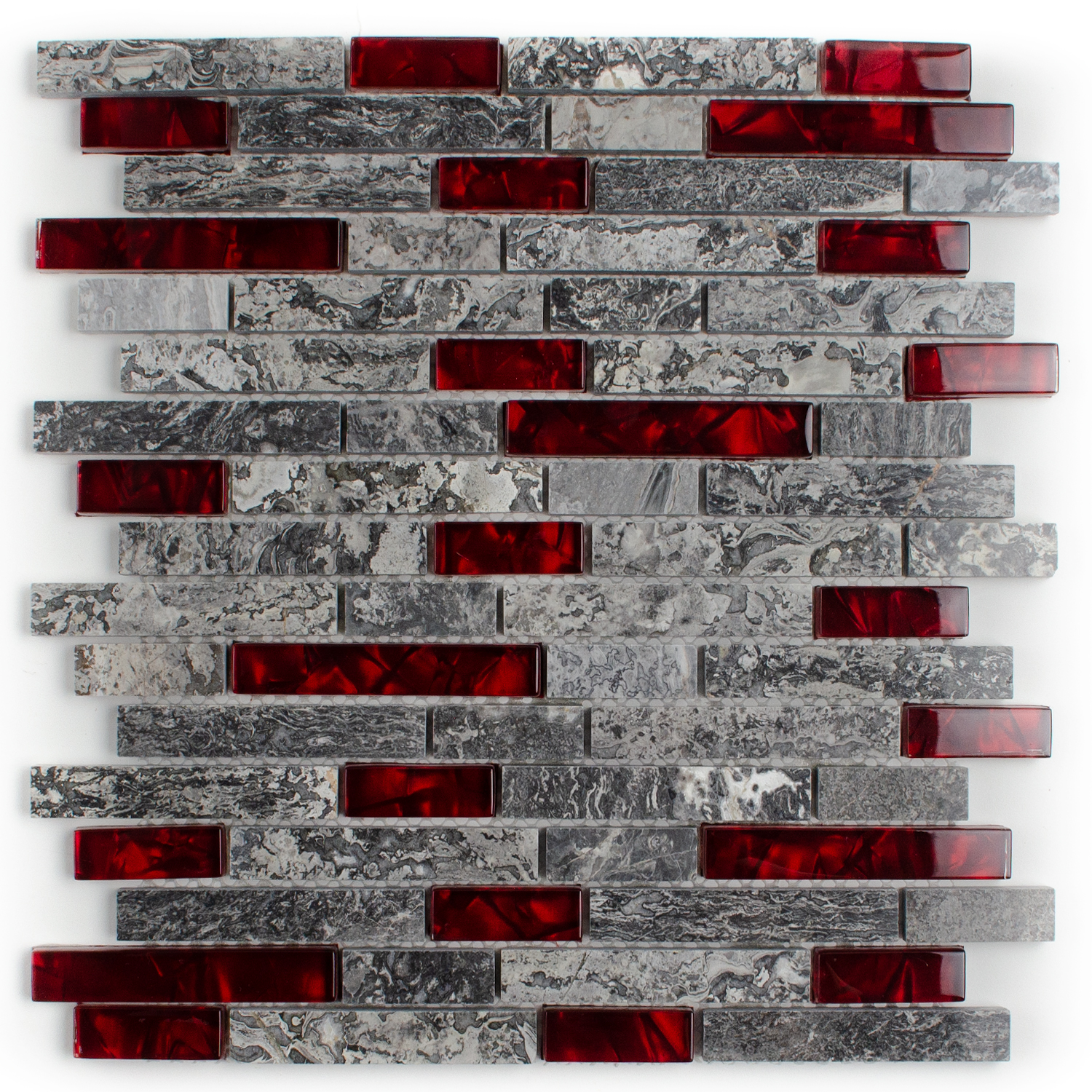 Mosaico de Vidrio Rojo Mosaico de Piedra Natural Abigal Ladrillo