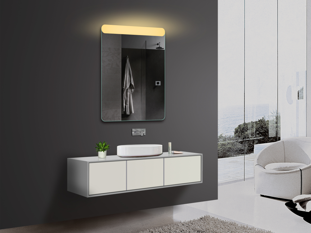 Espejo de pared con luz fría / cálida LED de diseño con altavoz Bluetooth 61x80x3cm