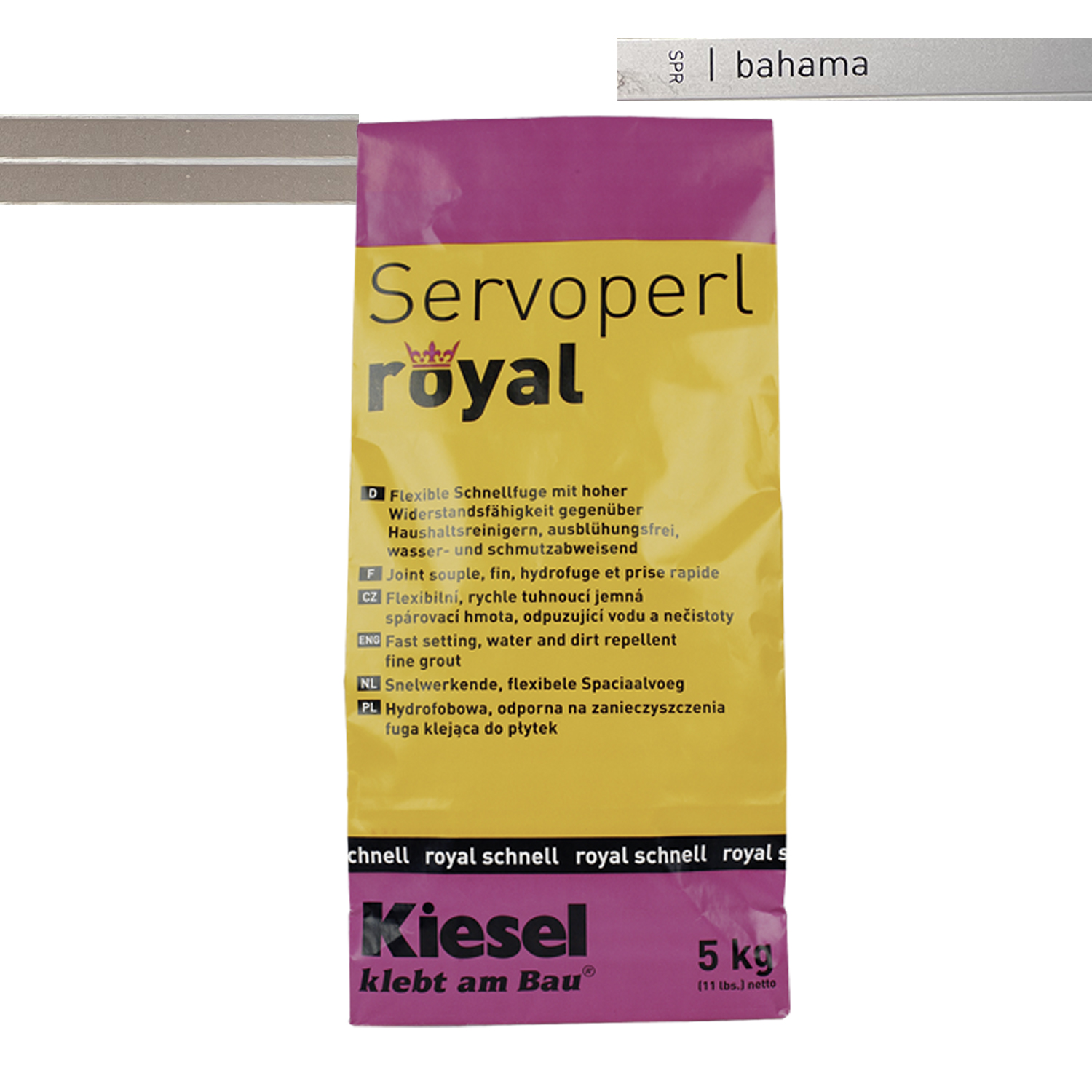 Lechada para juntas de baldosas para pavimentos, revestimientos y mosaicos Servoperl royal 5KG