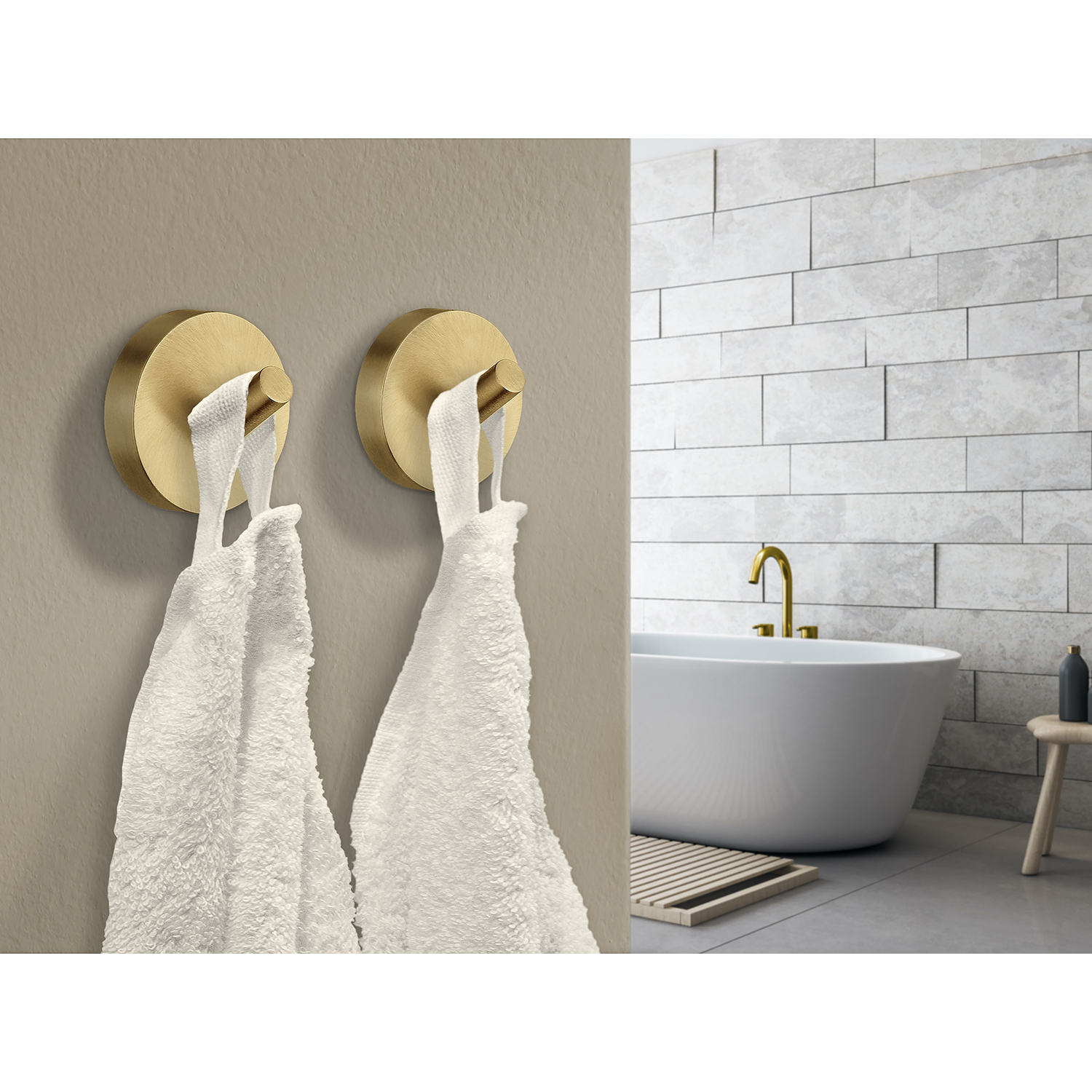 Gancho toallero de latón cepillado Smedbo Home Series Accesorios de baño