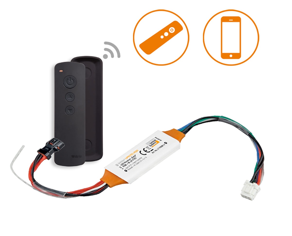 Schlüter-KERDI-BOARD A con tecnología LIPROTEC LED con Bluetooth y control por App