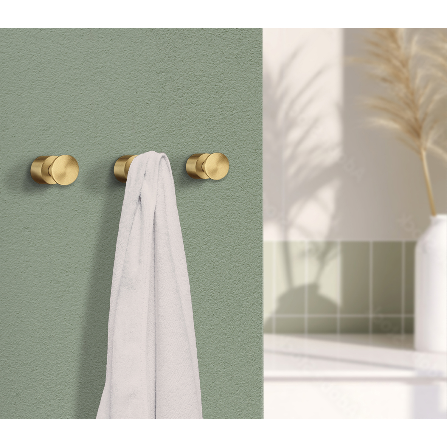 Smedbo Home Series Accesorios de baño Toallero doble de latón cepillado