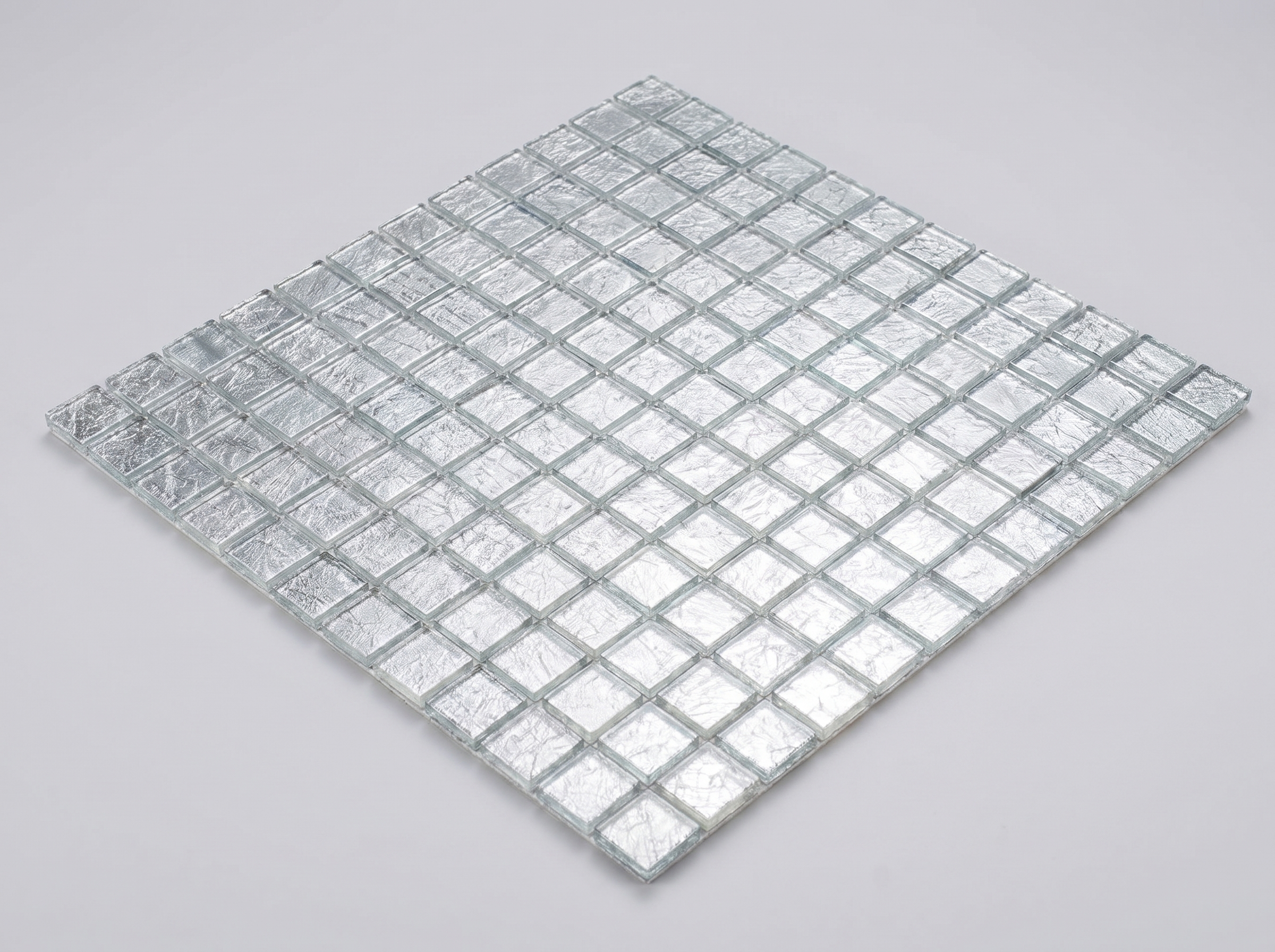 Mosaico de vidrio Galaxina efecto metal plateado 1 paquete