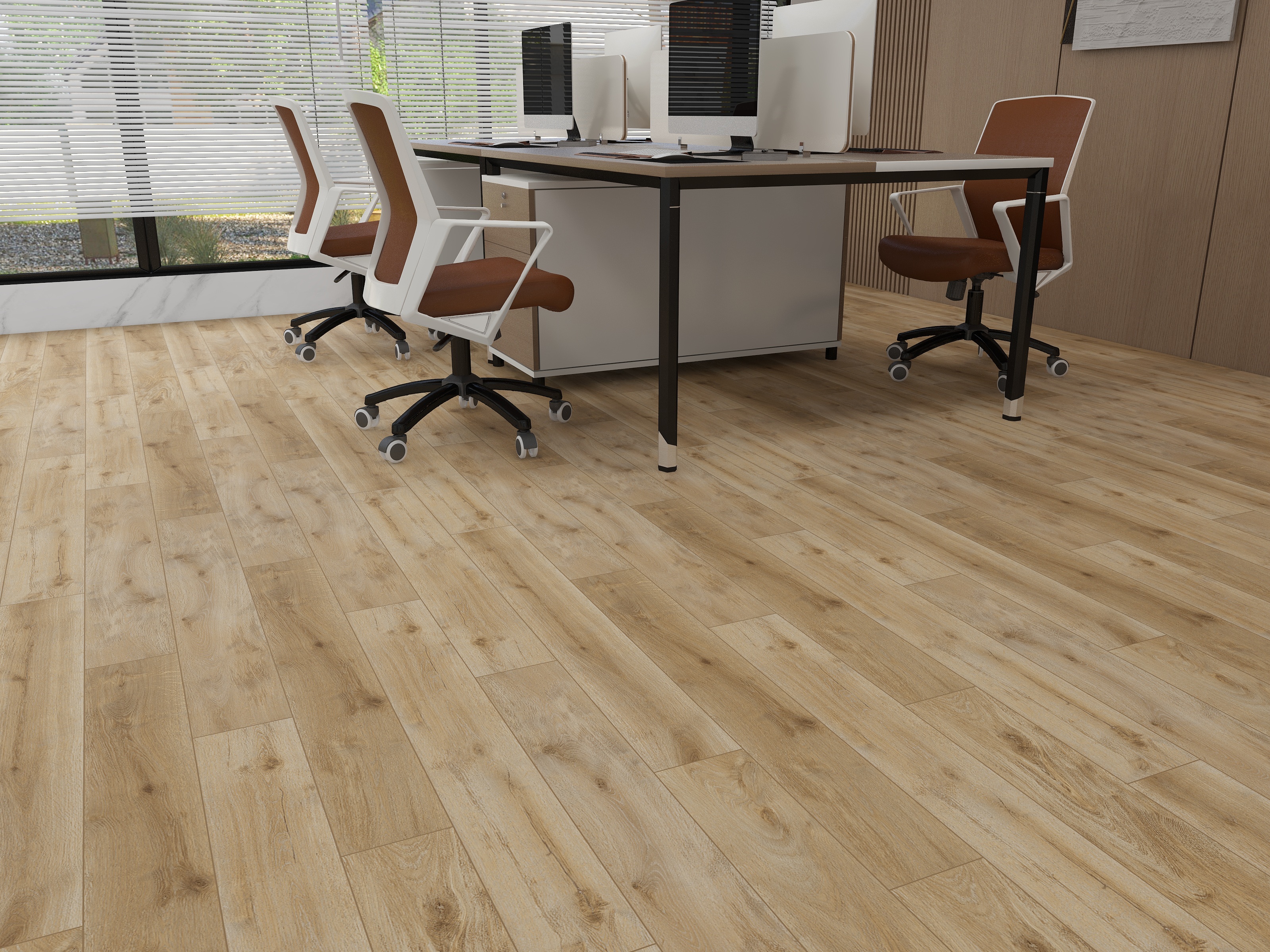 Suelos laminados con aspecto de madera melamina resina sistema clic Falun