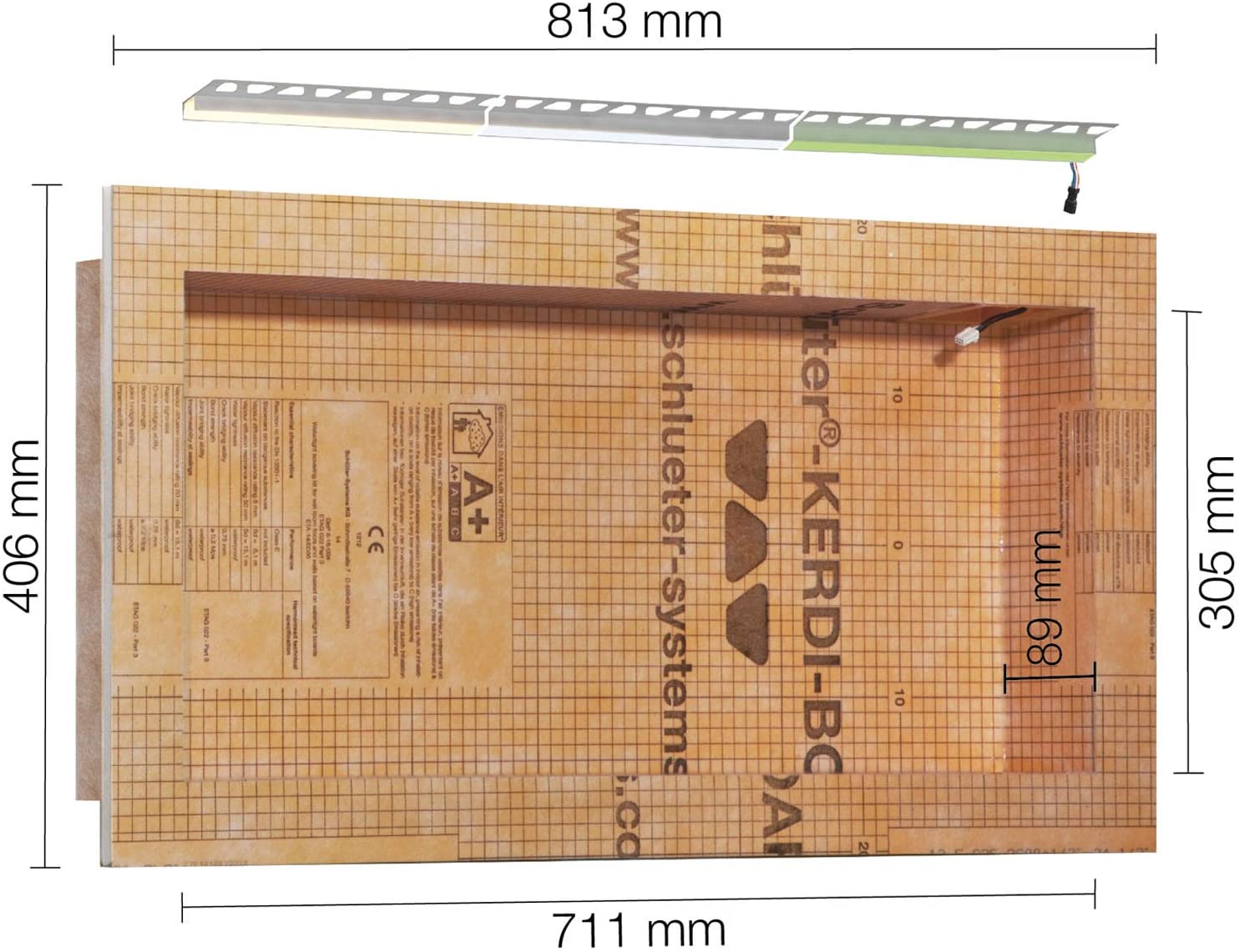 Schlüter-KERDI-BOARD A mit LIPROTEC-Technik LED mit Bluetooth und App Steuerung-BEN10113.17