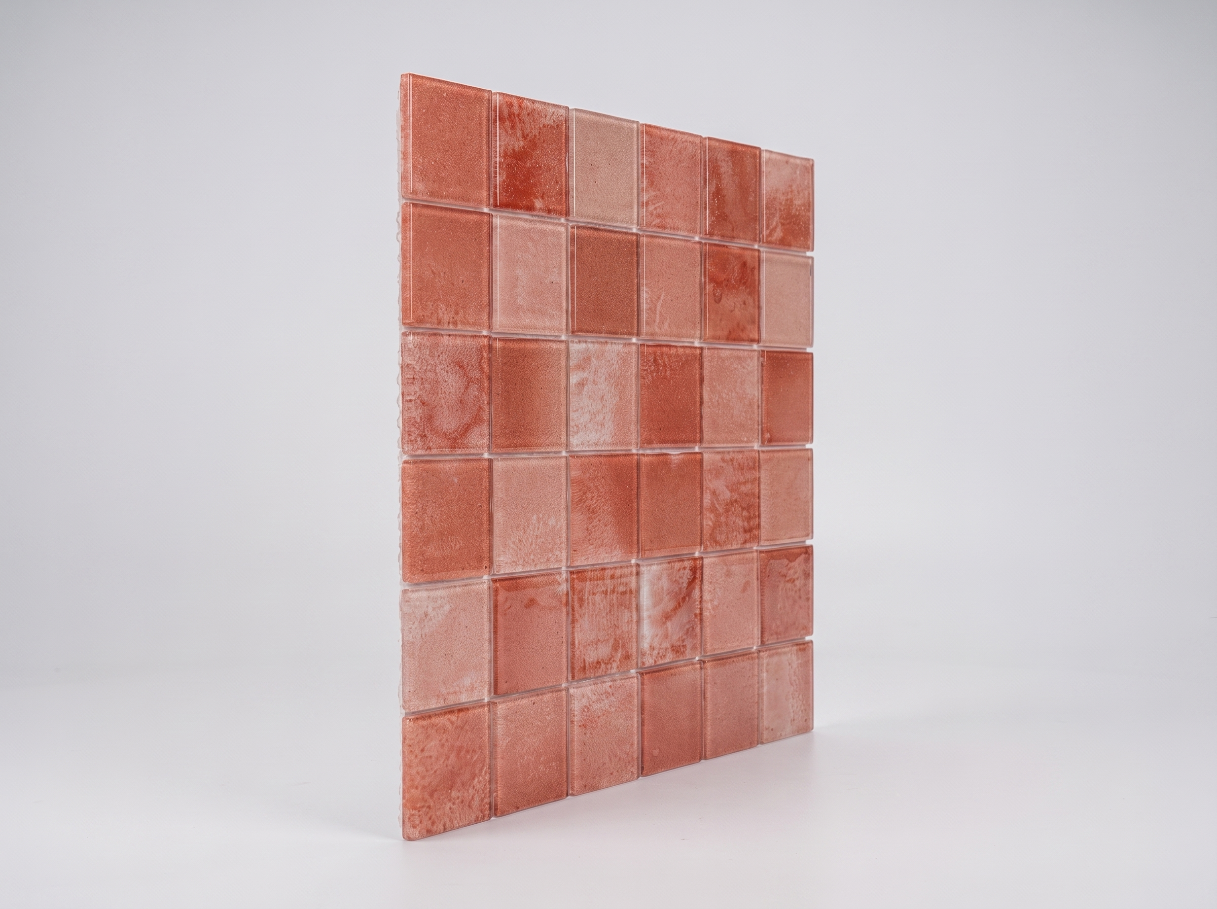 Glasmosaik Mosaikfliese Nizza 48×48 mm Korall