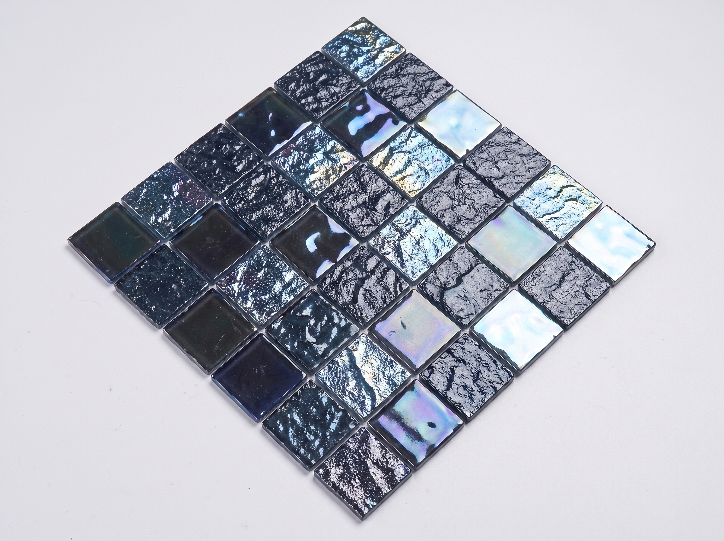 Glasmosaik 48×48 mm Dunkelblau Schimmer
